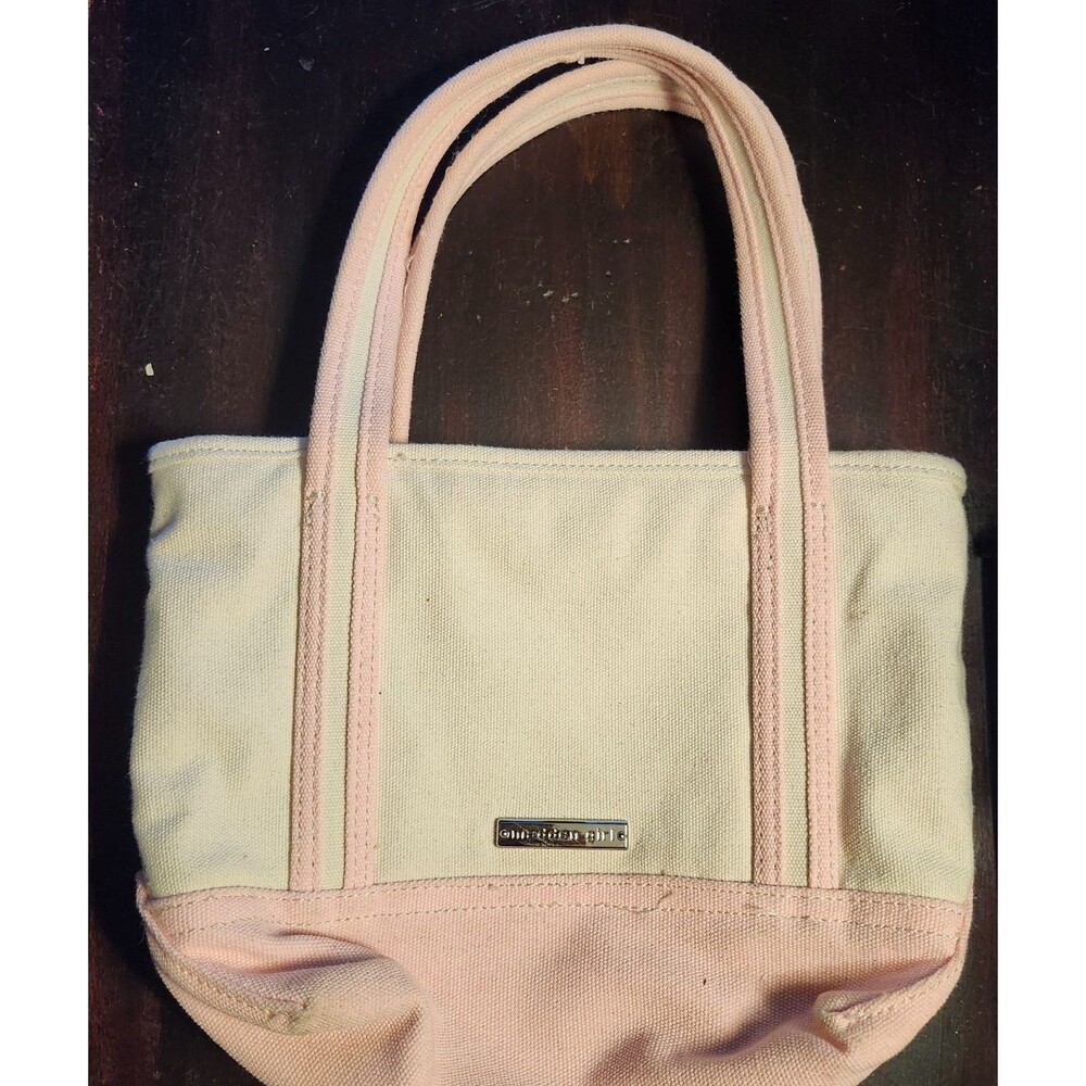 Madden Girl Canvas Mini Handbag – Pink & Cream – Zip Closure